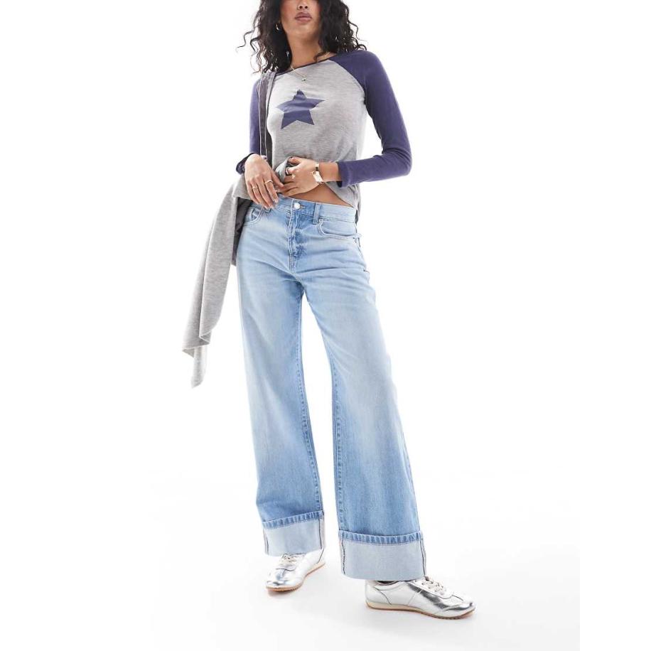 Cotton On Rechte jeans met strik in blauw Blauw