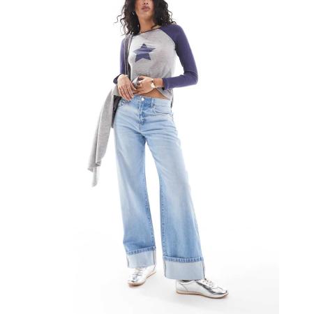 Cotton On Rechte jeans met strik in blauw