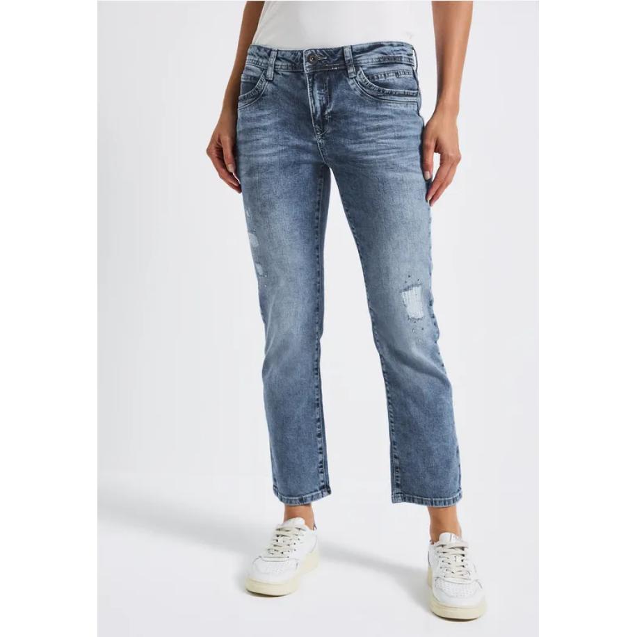 Street One Jeans met destroyed details Blauw