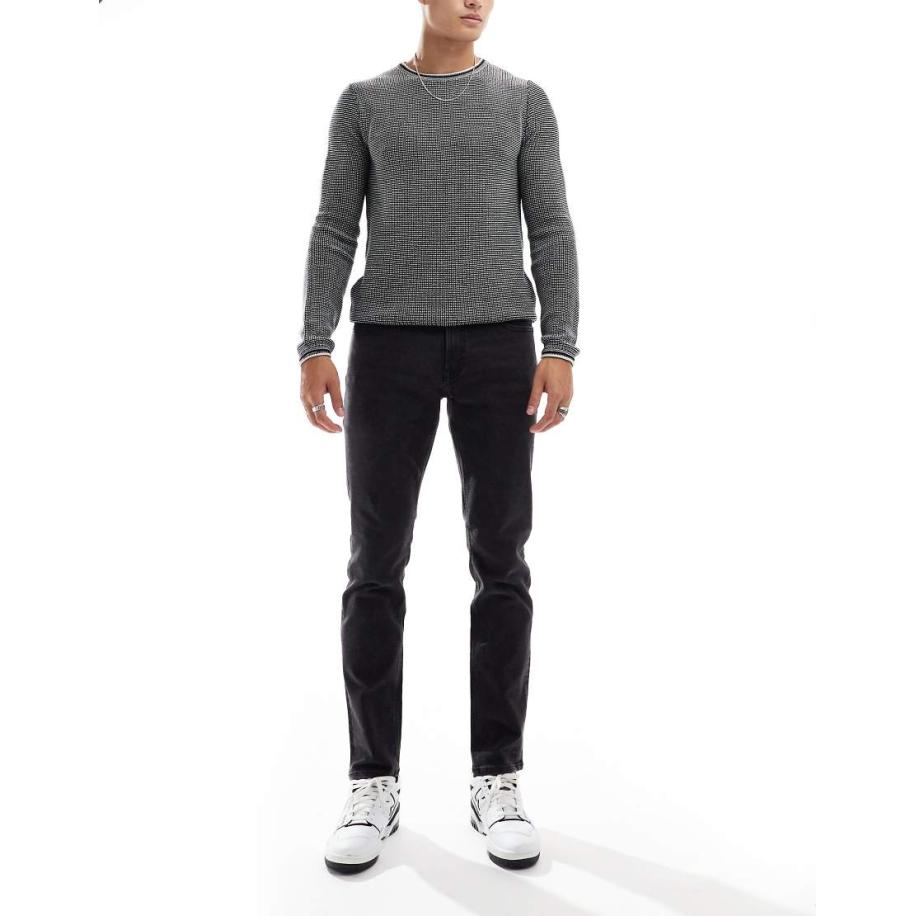 JJ Rebel - Adam - Toelopende jeans in zwart Zwart