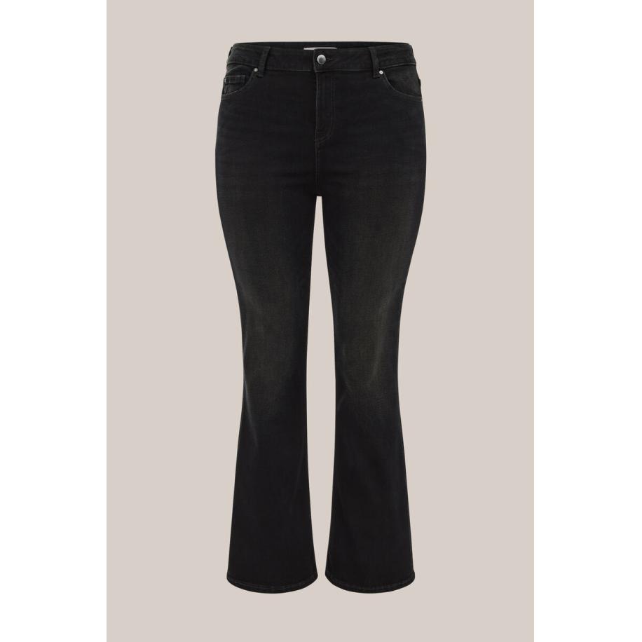 Blue Ridge dames mid rise bootcut jeans - Curve mid waist - Zwart - Katoen - Plus Size Maat: 44 Zwart