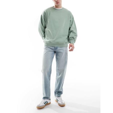 ASOS DESIGN - Stretchjeans met rechte pijpen met vintage tint in lichtblauwe wassing