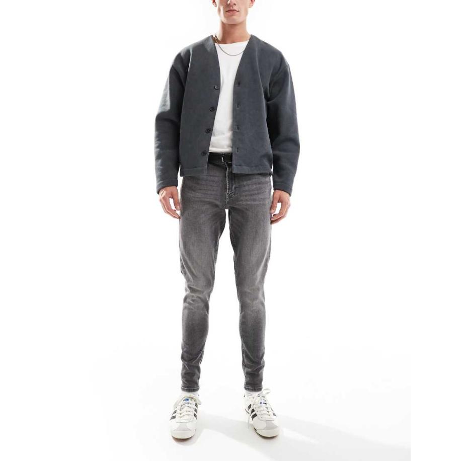 Jack & Jones - Pete - Smalle toelopende jeans in grijs met wassing Grijs