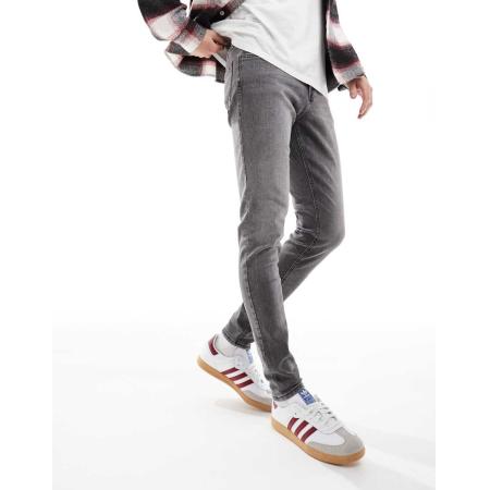 Jack & Jones - Pete - Smalle toelopende jeans in grijs met wassing