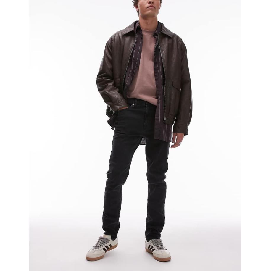 Topman - Skinny jeans met stretch in verwassen zwart Zwart