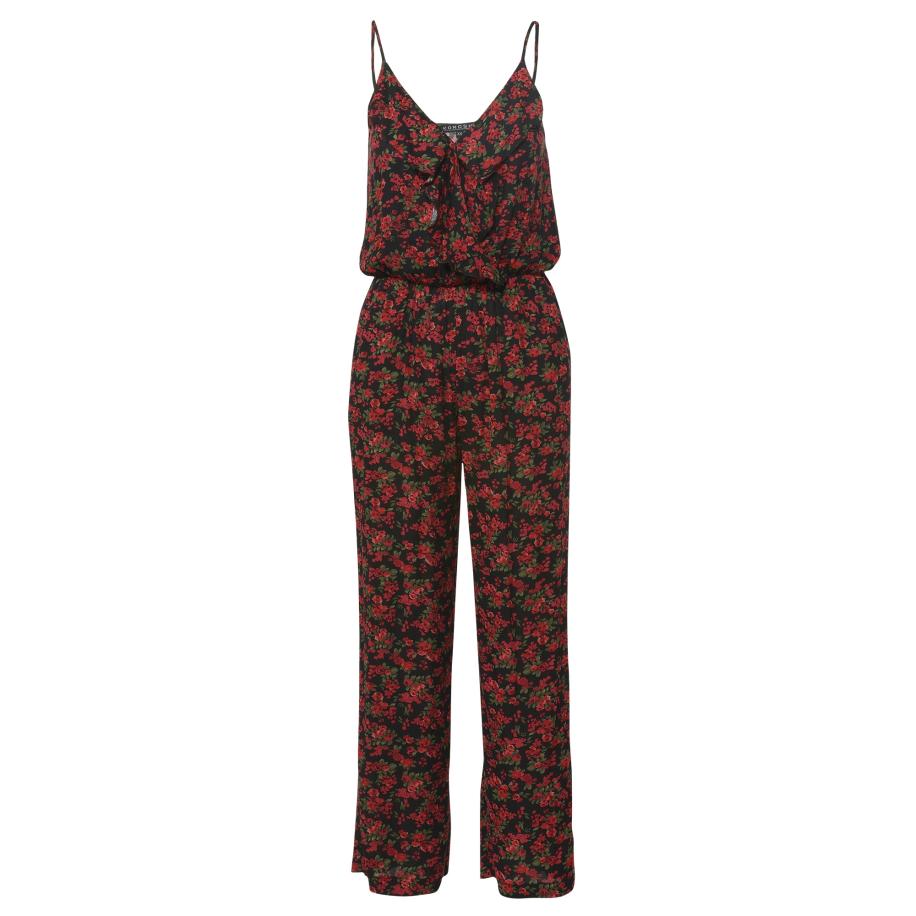 KOROSHI KOROSHI Jumpsuit groen / rood / zwart -