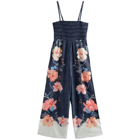 Next Next Jumpsuit navy / lichtblauw / oranje / oudroze