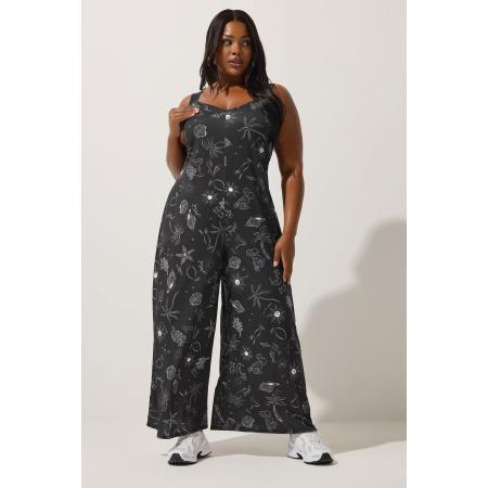 Limited Collection Curve Zwarte Zomerprint Jumpsuit Size 58-60