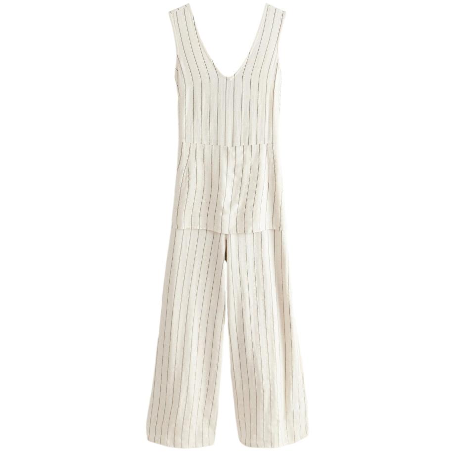 Next Next Jumpsuit geel gemêleerd / zwart gemêleerd / natuurwit -