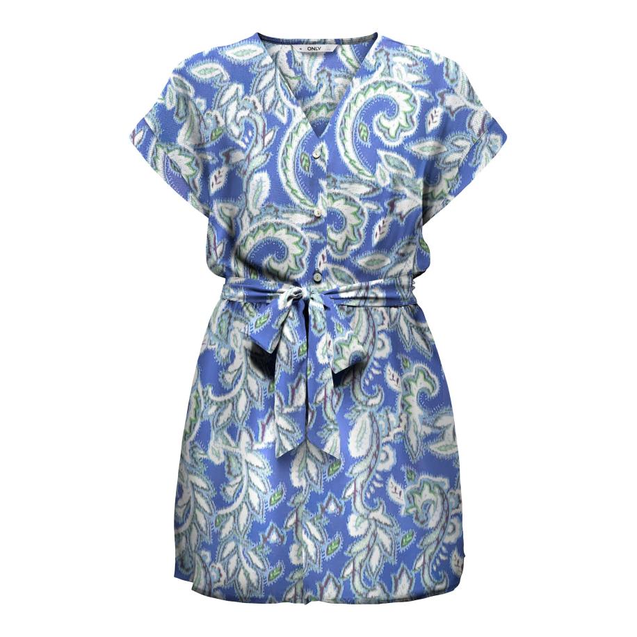 Only ONLY Jumpsuit ALMA blauw / lichtgroen / wit -