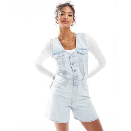 Levi's Denim playsuit in lichtblauw