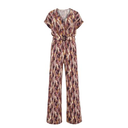 WE Fashion WE Fashion Jumpsuit lichtbeige / kastanjebruin / pueblo / brokaat