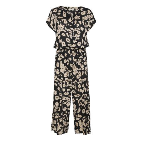 Kaffe Kaffe Jumpsuit Beathe beige gemêleerd / zwart