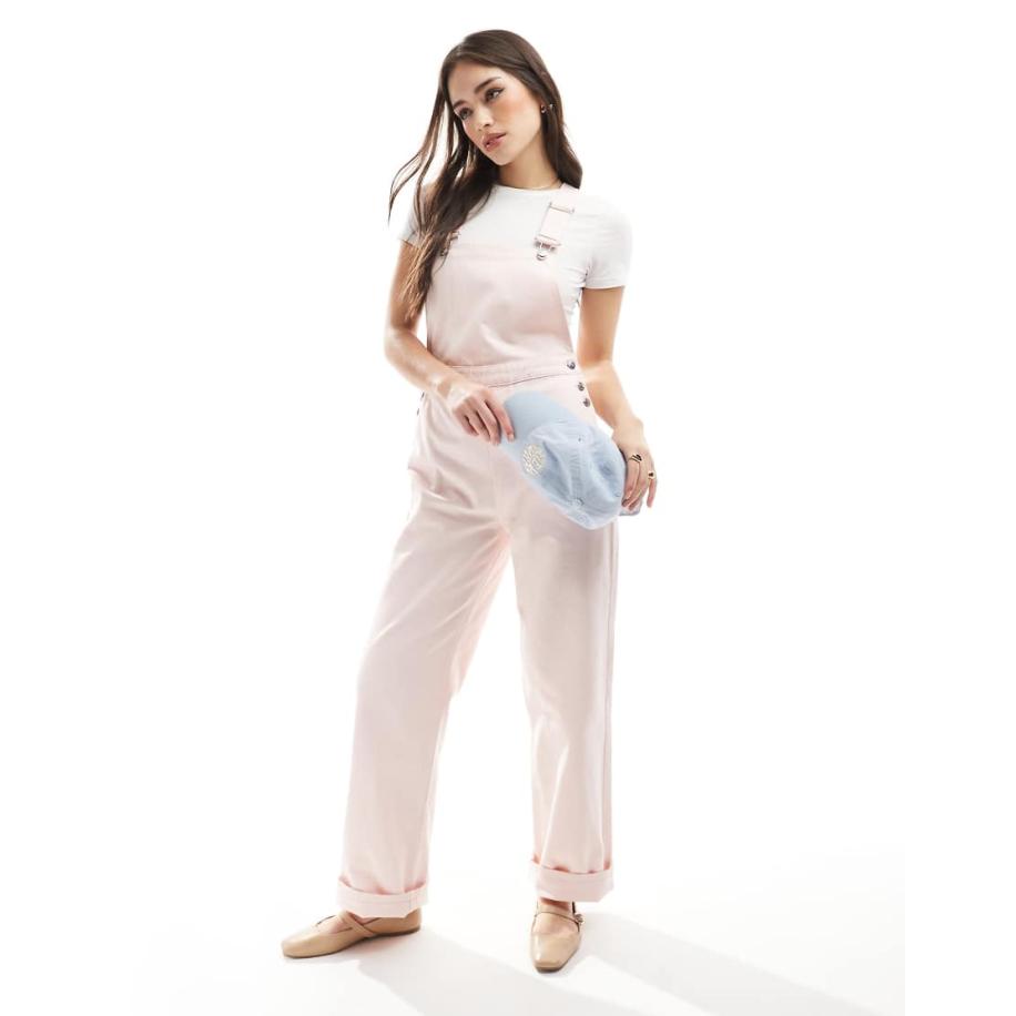 Miss Selfridge Denim tuinbroek in roze Roze