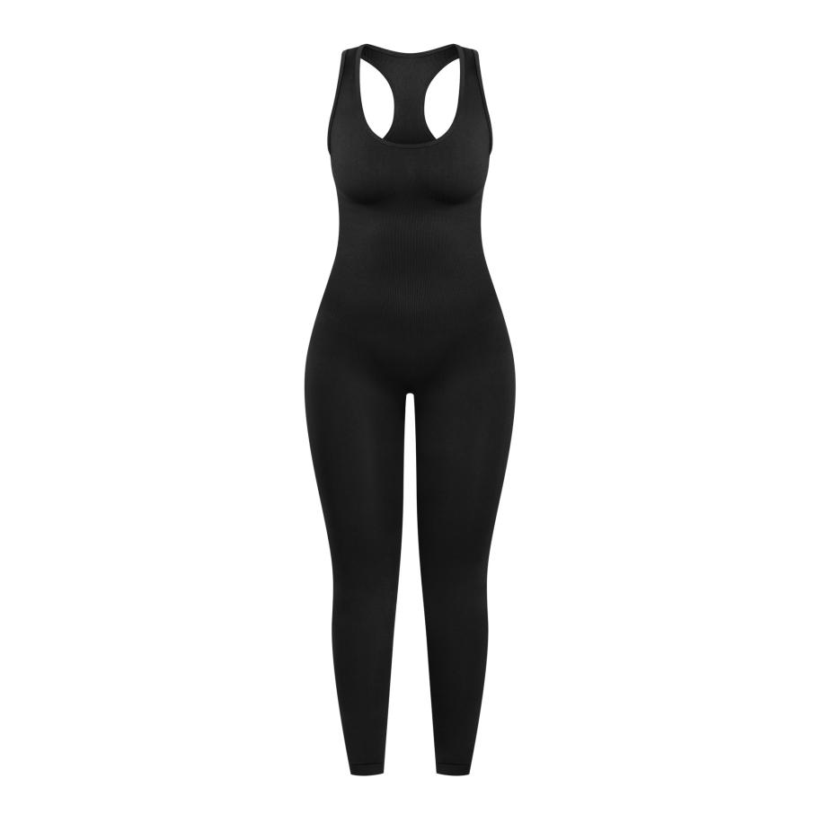 Smilodox Smilodox Jumpsuit Seamless Elsie zwart -