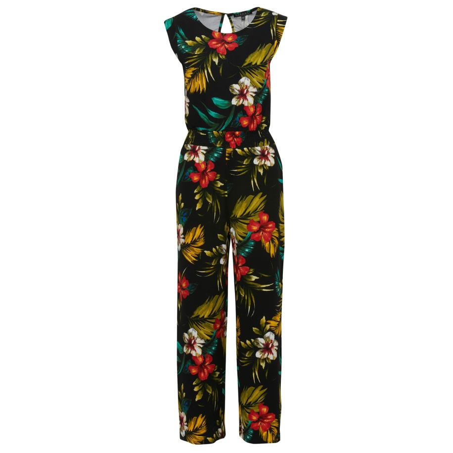 KOROSHI KOROSHI Jumpsuit groen / olijfgroen / vuurrood / zwart -