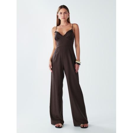 Willa Willa Jumpsuit Palms chocoladebruin