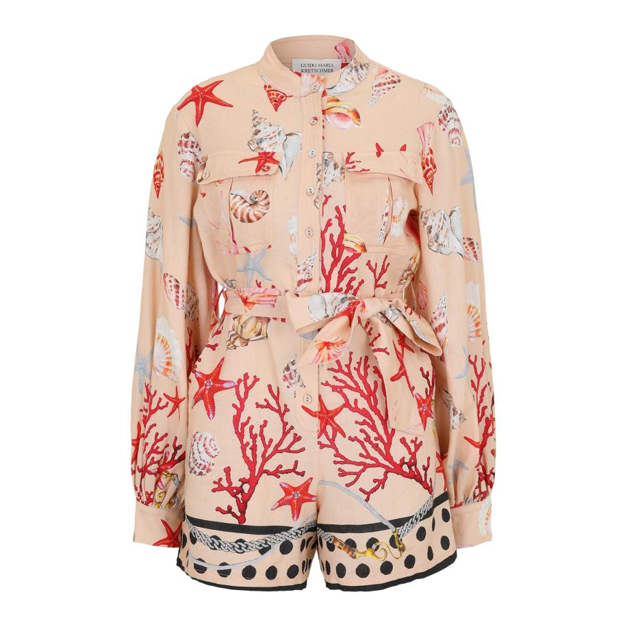 Guido Maria Kretschmer Guido Maria Kretschmer Women Jumpsuit Ellinor cappuccino / lichtgrijs / rood / zwart -