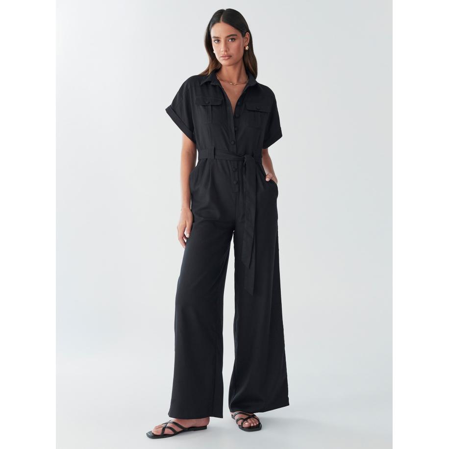BWLDR BWLDR Jumpsuit ARA LINEN JUMPSUIT zwart -
