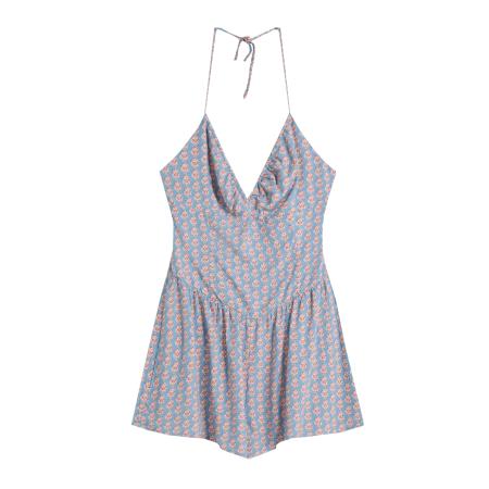 Bershka Bershka Jumpsuit beige / lichtblauw / donkerlila / oudroze