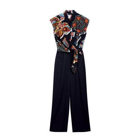 Desigual Desigual Jumpsuit azuur / cognac / zwart / wit