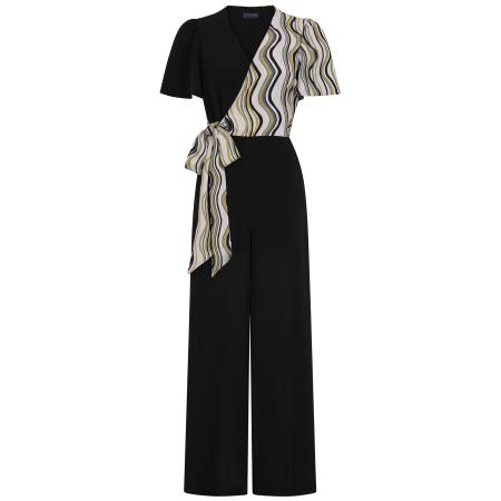 HotSquash HotSquash Jumpsuit duifblauw / limoen / zwart / wit