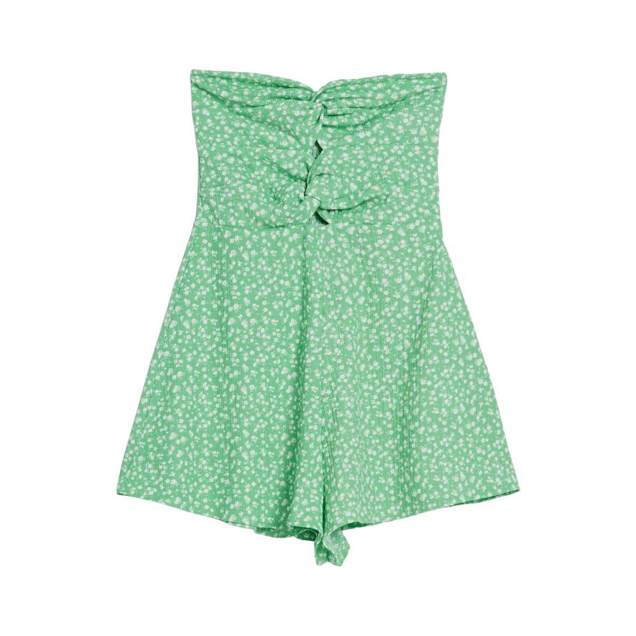 Bershka Bershka Jumpsuit lichtgroen / wit -