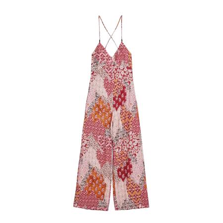Desigual Desigual Jumpsuit oranje / rood / lichtrood / zwart