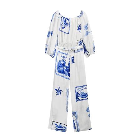 Desigual Desigual Jumpsuit blauw / wit