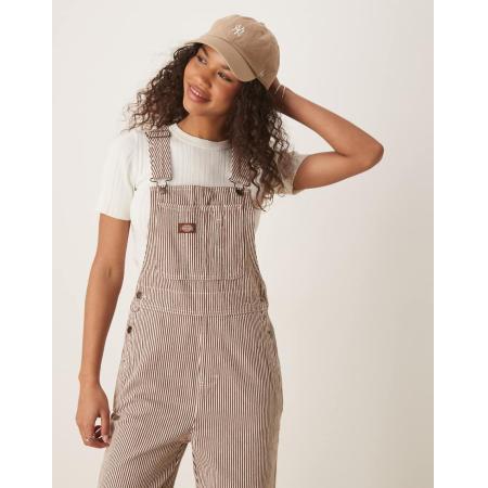 Dickies Klassieke denim tuinbroek met strepen in bruin