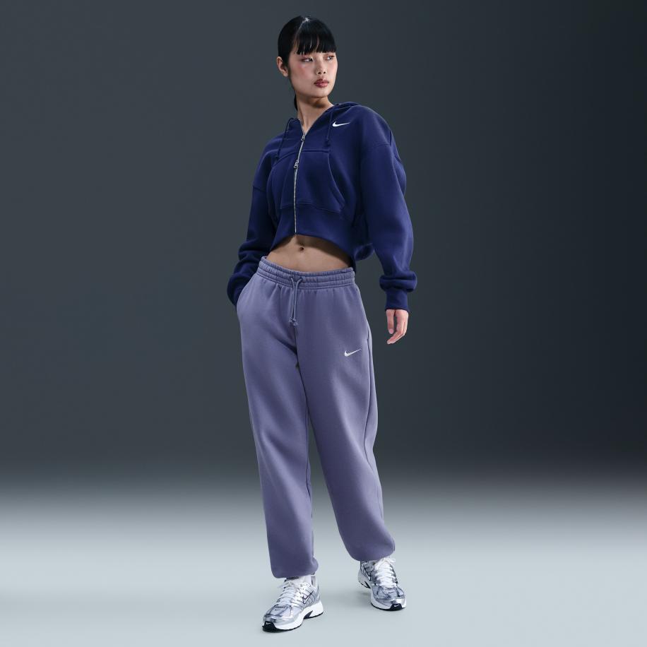 Nike Phoenix Fleece Oversized joggingbroek met hoge taille voor dames - Blauw Blauw