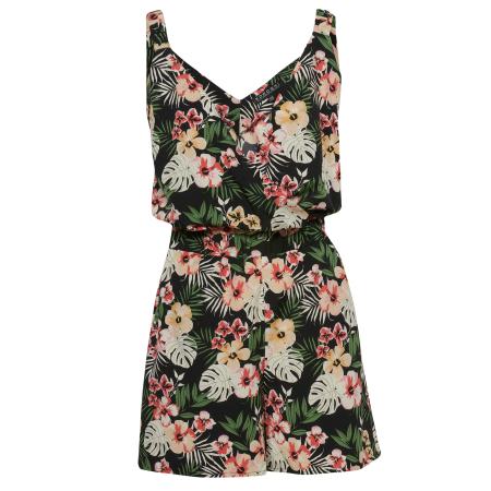 KOROSHI KOROSHI Jumpsuit groen / lichtrood / zwart / wit