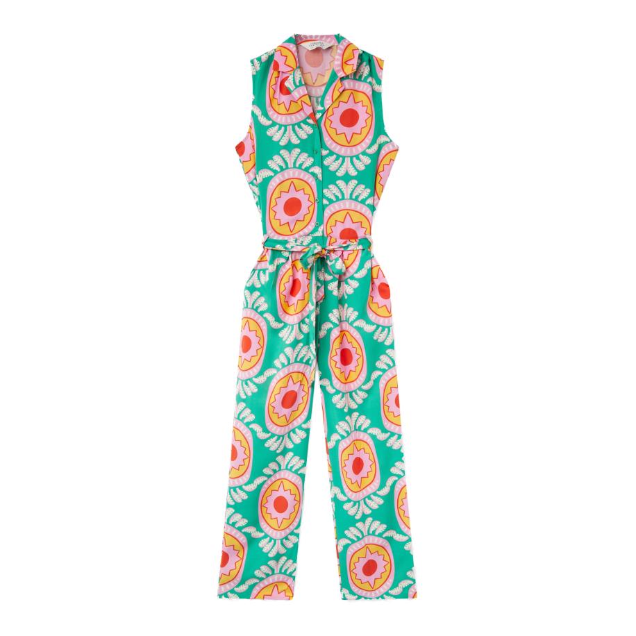 Compania Fantastica Jumpsuit Mono curry / smaragd / lichtroze / rood Groen