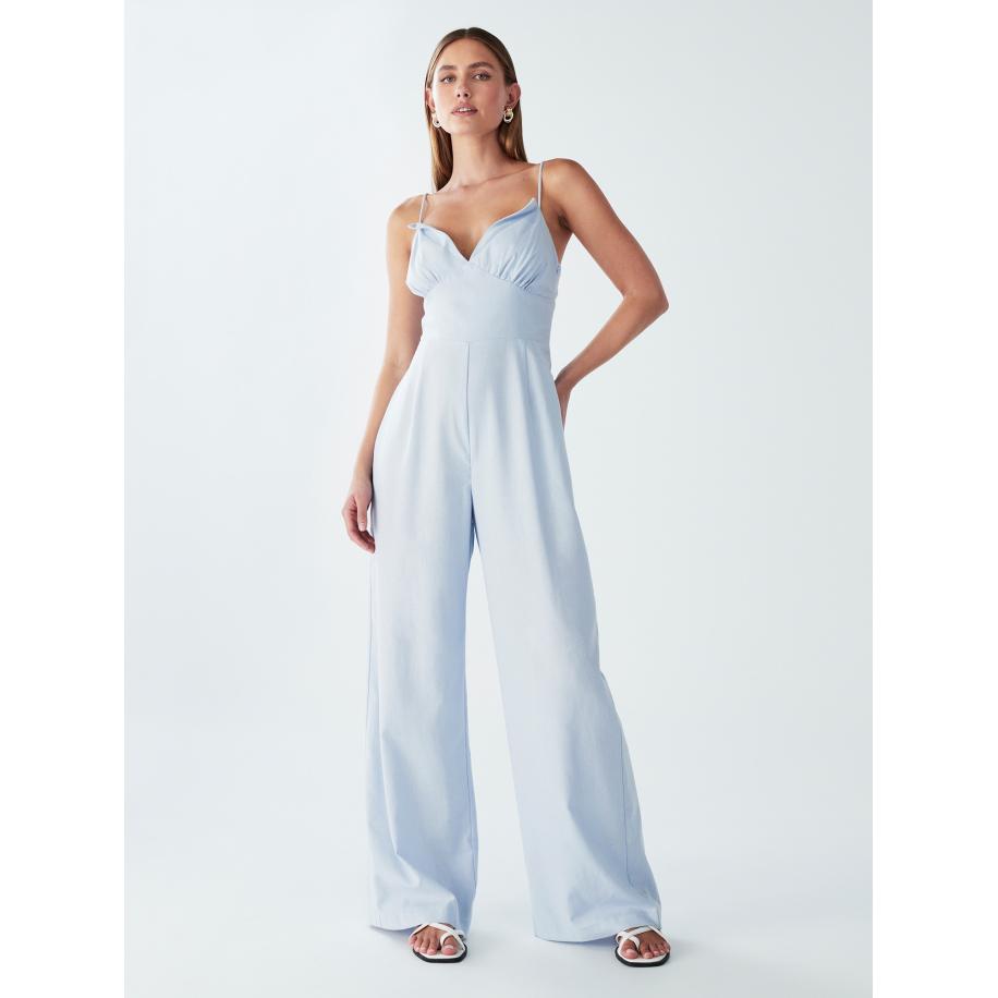 Willa Willa Jumpsuit Palms lichtblauw -