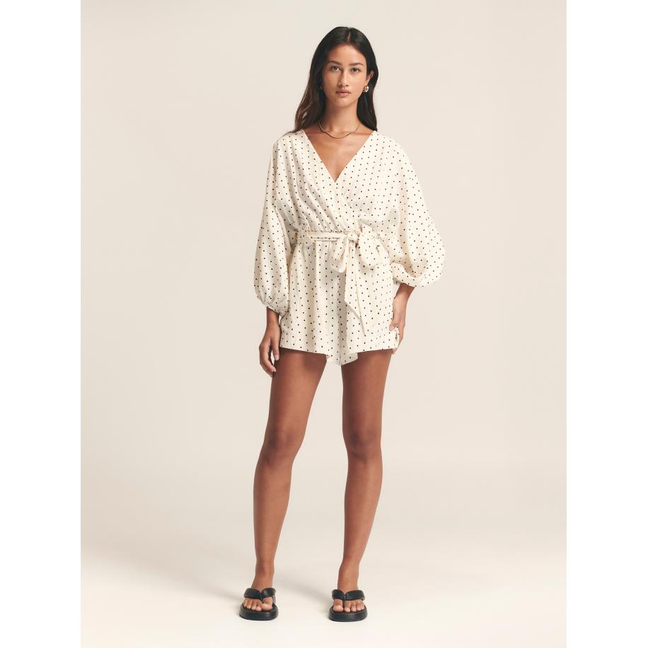 St MRLO St MRLO Jumpsuit Maya crème / zwart -