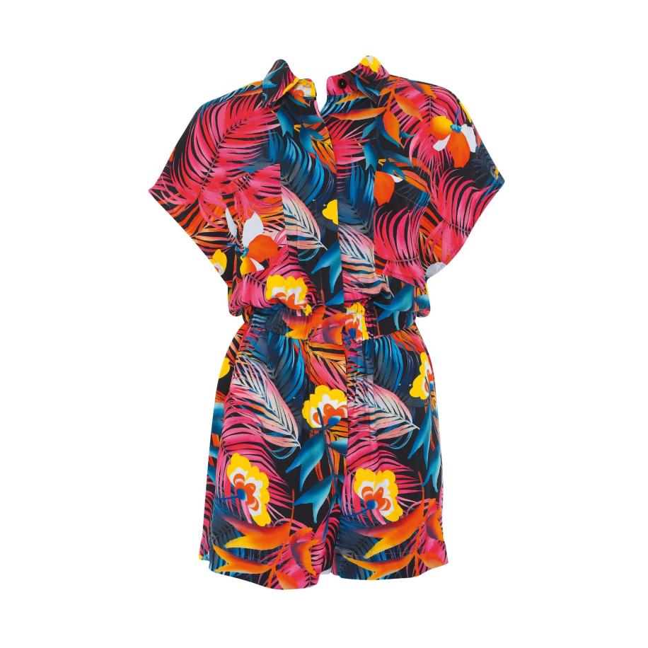Sunflair SUNFLAIR Jumpsuit neonblauw / geel / lichtrood / zwart -