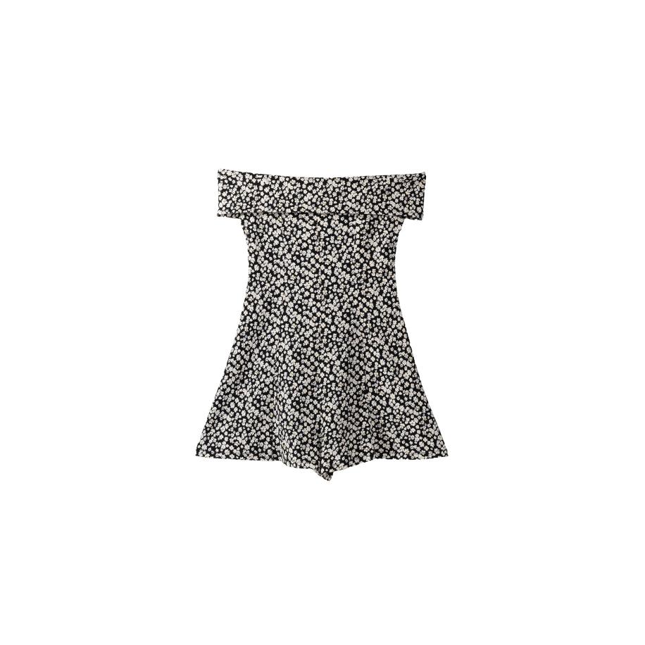 Bershka Bershka Jumpsuit geel / zwart / wit -