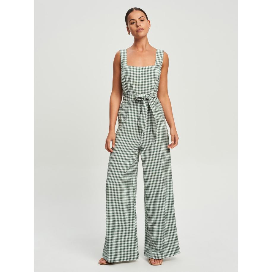 The Fated The Fated Jumpsuit GRACIE kaki / wit -