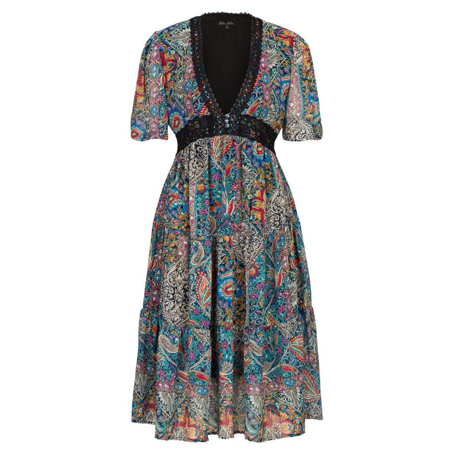 Dine'n'Dance DinenDance Zomerjurk Yasmina blauw / rood / zwart -