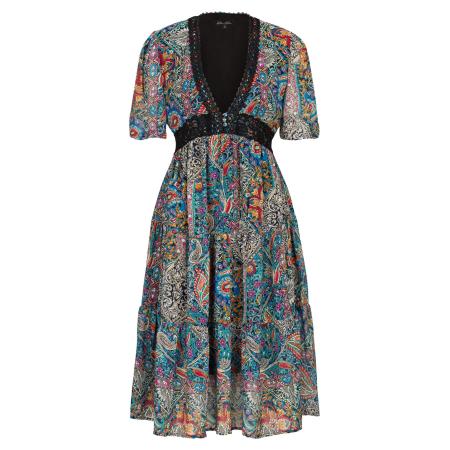 Dine'n'Dance DinenDance Zomerjurk Yasmina blauw / rood / zwart