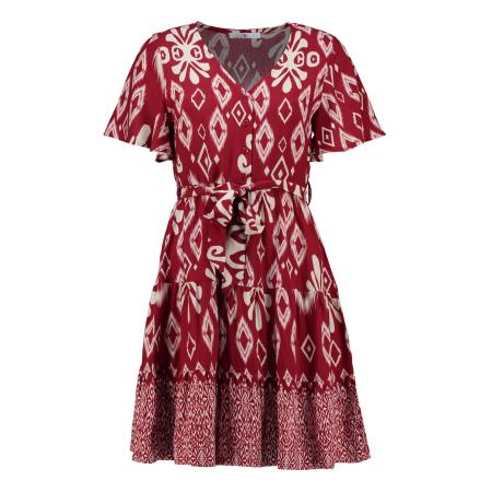 Hailys Hailys Jurk Ma44relie donkerrood / offwhite