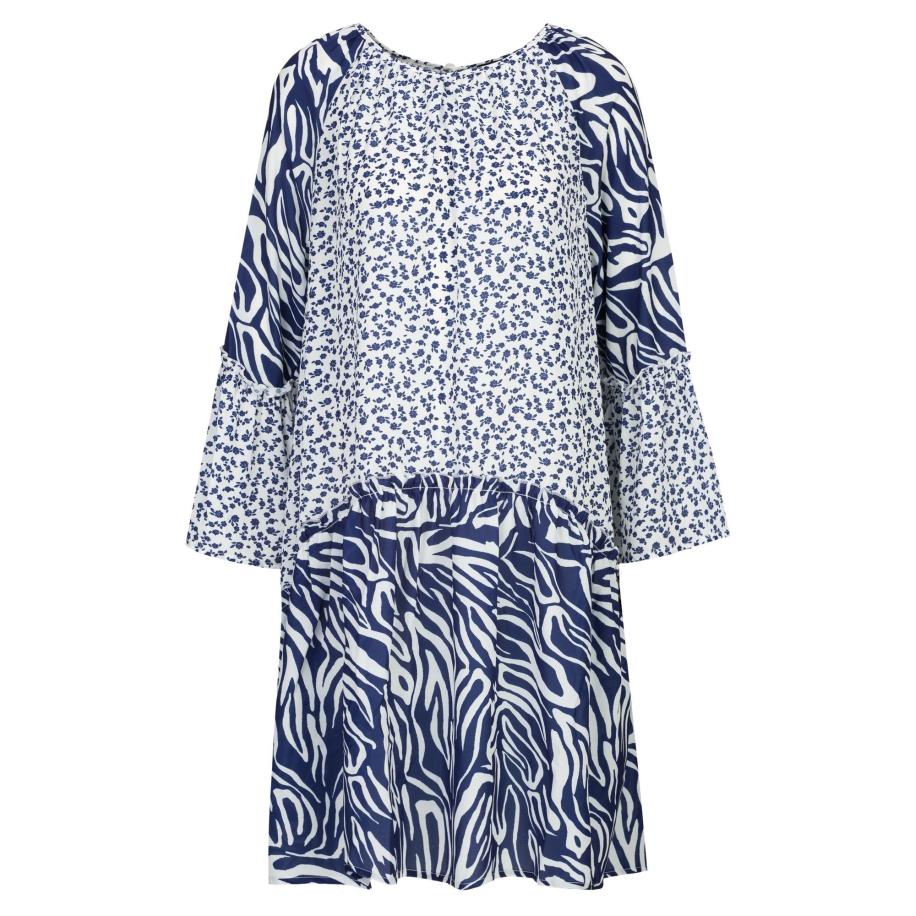 Dine'n'Dance DinenDance Zomerjurk Yade blauw / wit -
