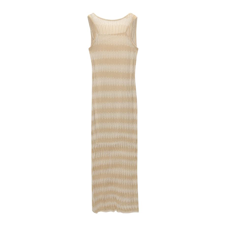Pull&Bear Pull&Bear Gebreide jurk ecru / donkerbeige -
