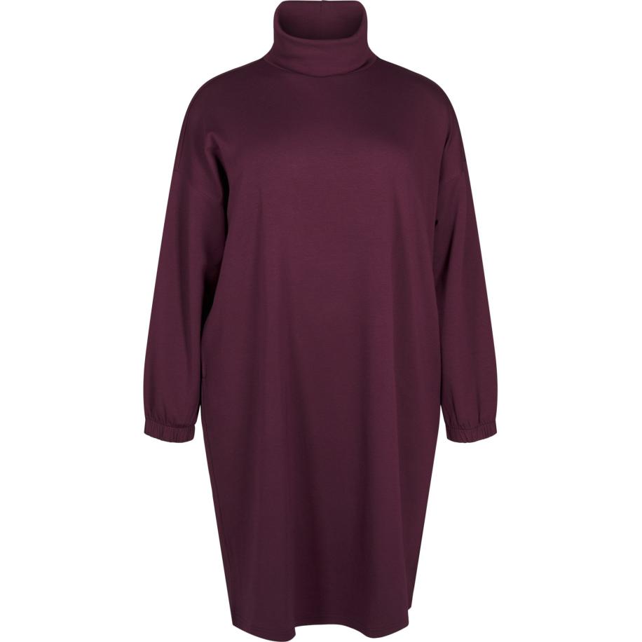 Zizzi Zizzi Gebreide jurk MALISA aubergine -