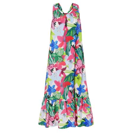 TATUUM Jurk Estella 1 azuur / appel / fuchsia / wit