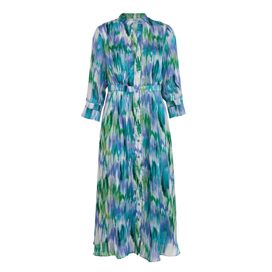 Minus minus Blousejurk Filine blauw / groen / wit -