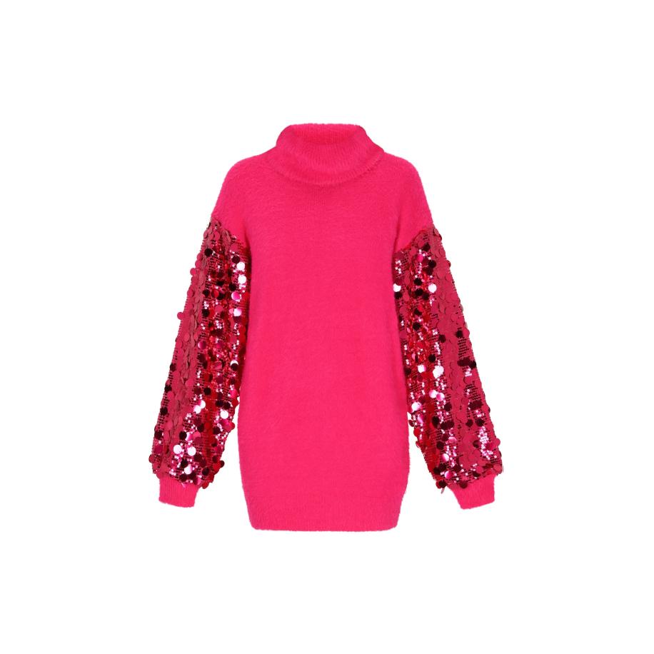 IZIA IZIA Gebreide jurk pink -