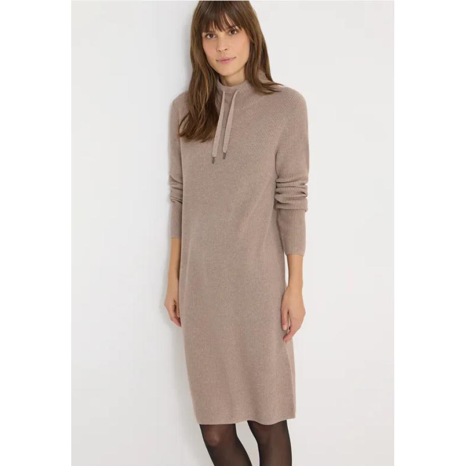 CECIL Cosy geribde jurk Bruin