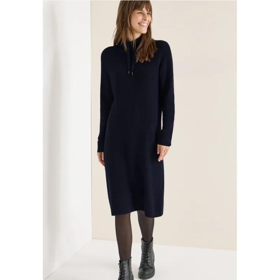 CECIL Cosy geribde jurk Blauw