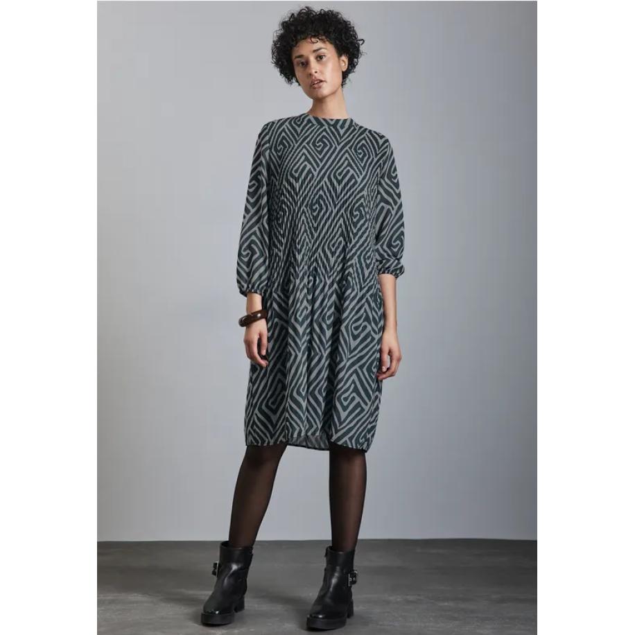 Street One Gedessineerde jurk met plooien Groen